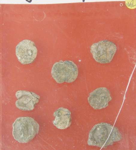 Konvolut 8 römische Bleiplomben für Geldtransporte,zusammen
