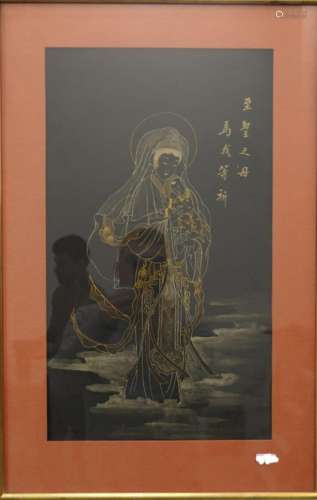 "Gottesmutter mit Kind",chinesische Malerei,signie...