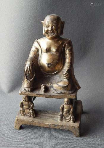 "Sitzender Buddha",Bronze,feuervergoldet,mit rücks...