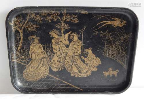 Lacktablett mit figürlicher Darstellung,China um 1900/1930,c...
