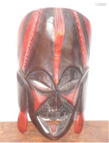 Afrikanische Maske,farblich gefaßt,20.Jh.,H:ca.20,5cm