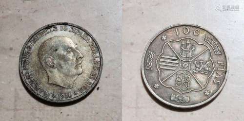 Münze "100 Pesetas-1966"