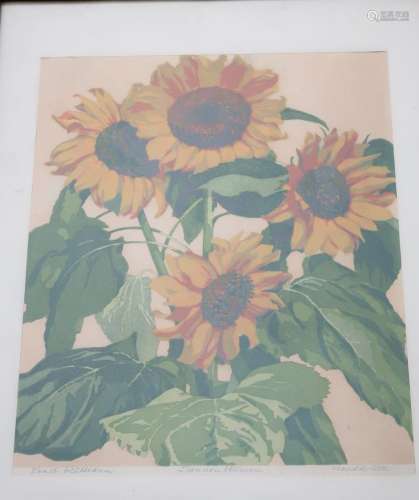 Ernst Rötteken (1882-1945) "Sonnenblumen", Farblin...