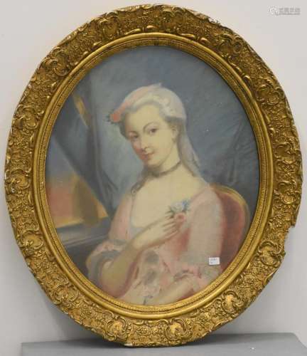 Damenportrait,Pastell,19.Jahrhundert,max. ca.46x38,5cm,hinte...