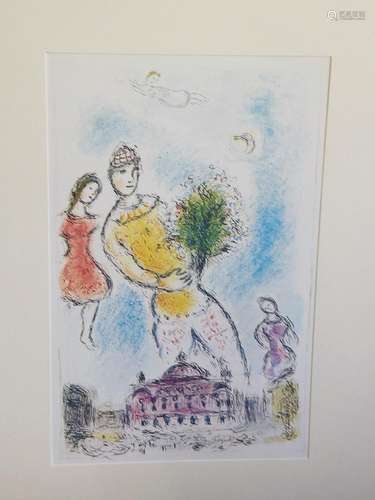 Marc Chagall (1887-1985)"Dans le ciel de l'opera"