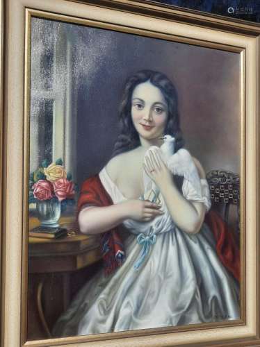 Mädchenportrait mit weißer Taube