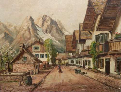 Hans Reifferscheid (1902-?) "Ansicht von Garmisch Parte...