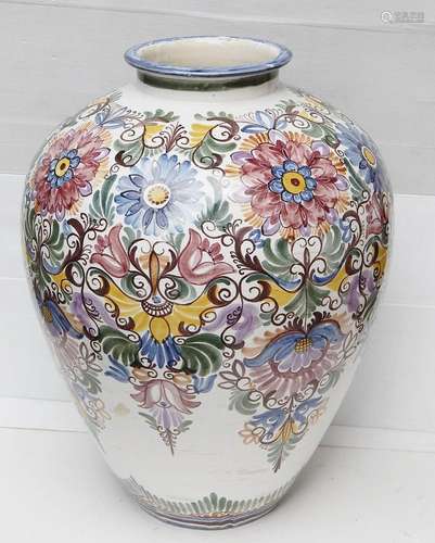 Bodenvase,floral verziert,Keramik,Höhe ca.54cm ,beschädigt