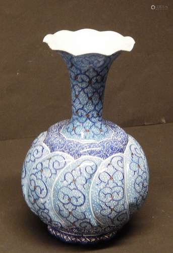 Kleine,bauchige Blumenvase,Emaille,Persien,Isfahan,1.Hälfte ...