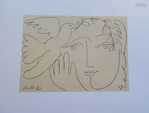 Pablo Picasso (1881-1973)"Visage de la paix",Farbo...