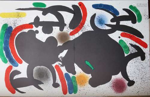 Joan Miro (1893-1983) "Komposition",Original Farbl...