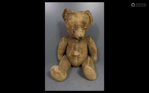 Alter Teddybär mit Knopfaugen,bespielt, Höhe 47cm,um 1920/30