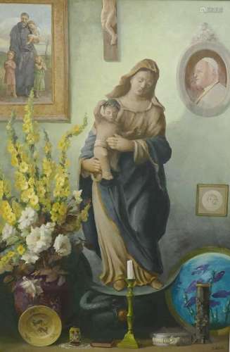 "Maria mit Kind sowie einem Portrait von Papst Paul&quo...