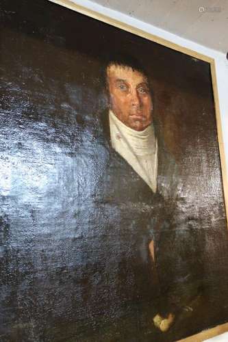 "Herrenportrait", Öl auf Leinwand,um 1820,unrestau...