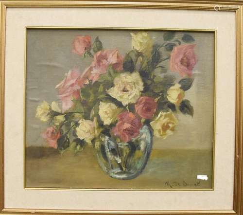 R.deSmet "Blumenbouquet",Öl auf Holz,signiert,ca.4...