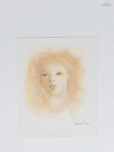 Léonor Fini (1908-1996) "Portrait",Original Farbli...