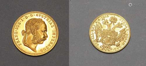 Goldmünze 1 Dukat ( 3,49, Gr. 986 Gold, 1915) Kaiser Franz J...