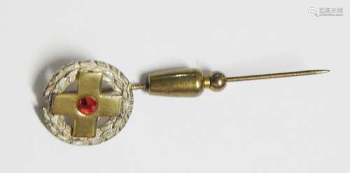 Anstecknadel,Silber mit Kreuz,585er Gelbgold,netto ca.0,5 Gr...