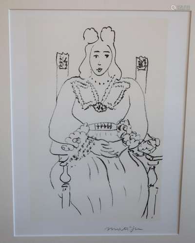 Henri Matisse (1869-1954) "Femmme assise", Lithogr...