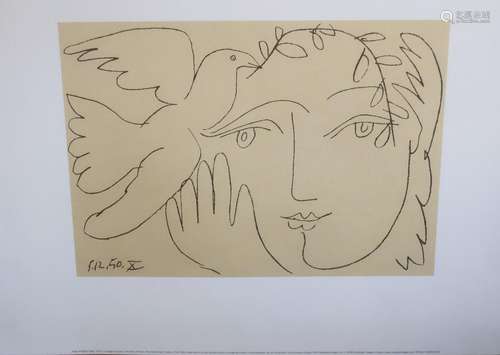 Pablo Picasso (1881-1973)"Visage de la paix",Offse...