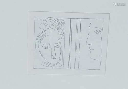 Pablo Picasso (1881-1973)"Profil et tête de femme"...