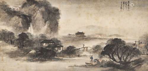 清 吴石仙 山水 镜片 设色纸本 1901年作  