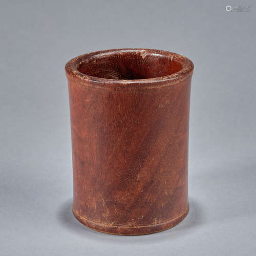 A wood brush pot,Qingdynasty