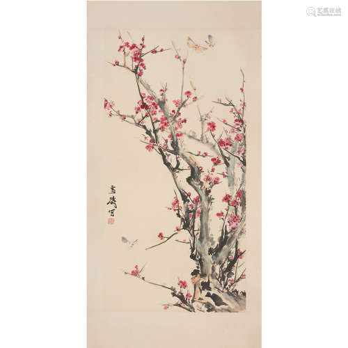 Wang Xuetao 1903-1982, Plum blossom,ink and color on paper