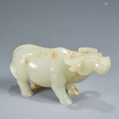 A jade carving of buffalo,Qing dynasty