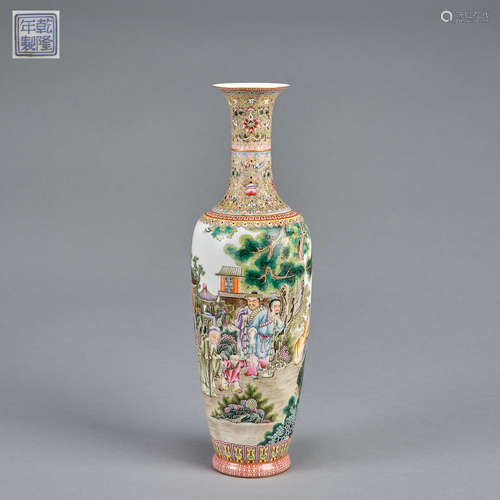 A famille-rose vase, Qing dynasty,Qianlong