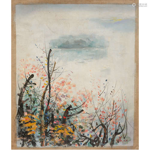 Su Tianci (1922～2006.8.25),Scenery,oil painting on canvas wi...