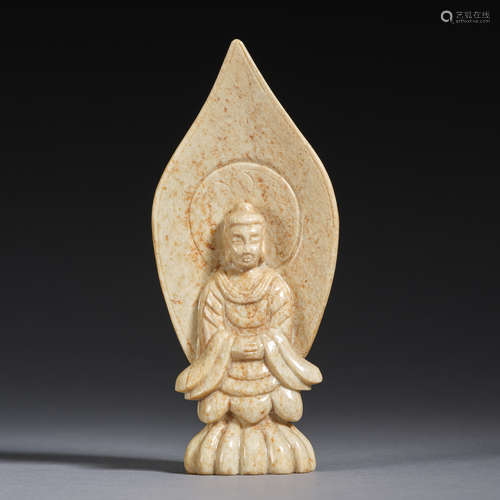 A small calcified jade Buddha, Northern Wei dynasty