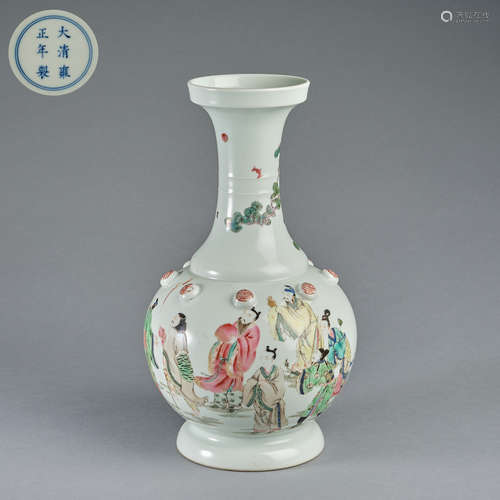 A wucai 'Eight Immortals' vase, Qing dynasty,Yongzheng