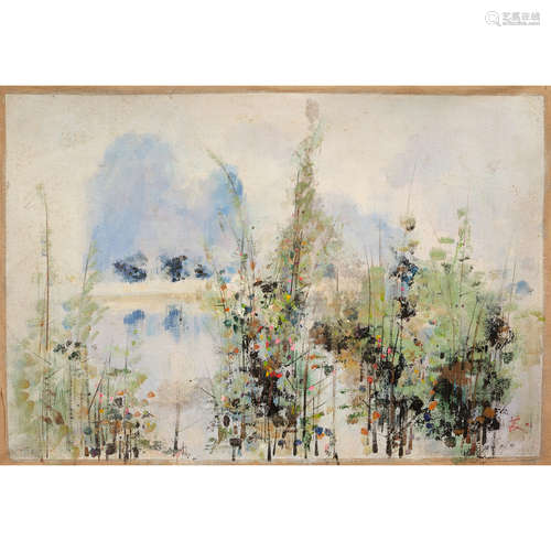 Su Tianci (1922～2006.8.25),Scenery,oil painting on canvas wi...