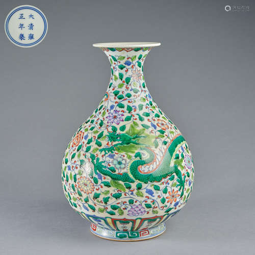 A doucai 'dragon' vase, Qing dynasty,Yongzheng