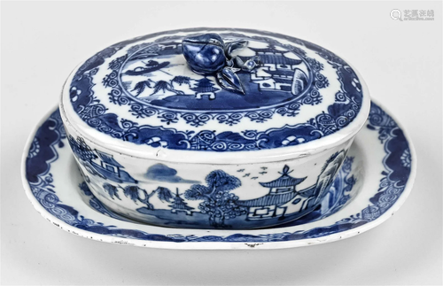 18th century Chinese lidded tureen + saucer