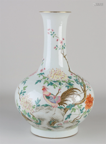 Chinese Family Rose vase, H 33 cm.