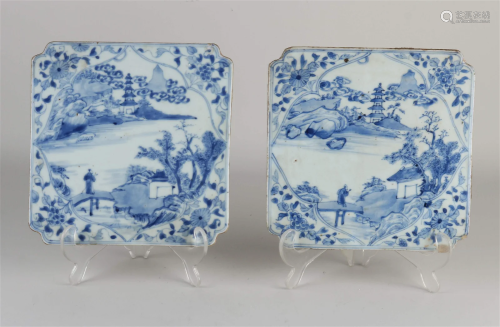 Two 18th century Chinese wall tiles