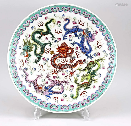 Chinese dragon dish Ã˜ 39.3 cm.