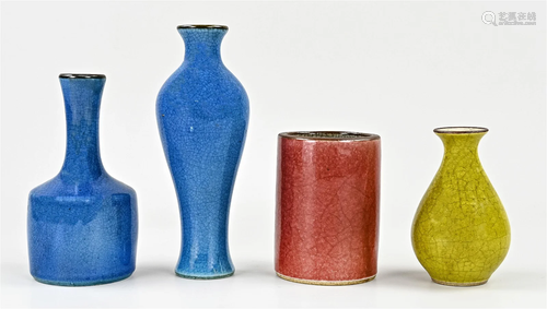 Four Chinese vases, H 11-18 cm.