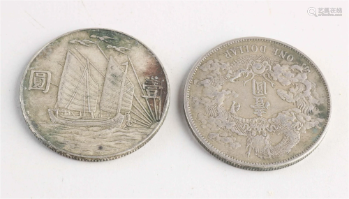 Two old Chinese coins Ã˜ 4 cm.