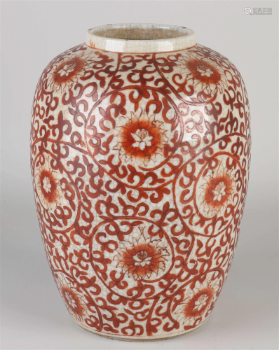 Antique Chinese Wucai vase, H 26 cm.