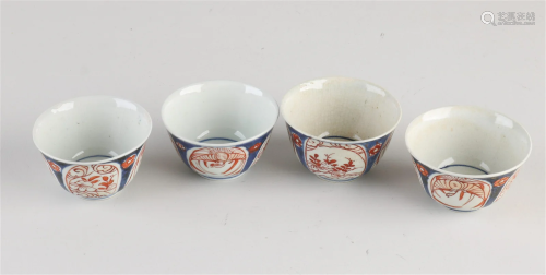 Four Imari cups