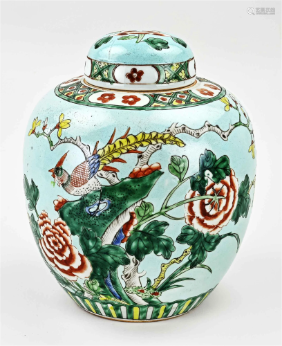 Large Chinese storage jar, H 29 x Ã˜ 22 cm.