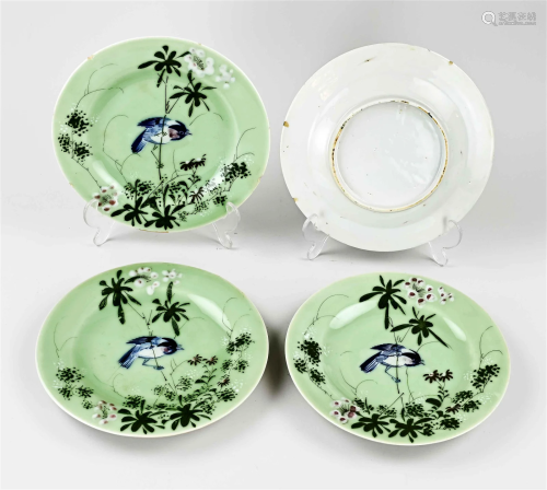 Four antique Chinese plates Ã˜ 21.5 cm.