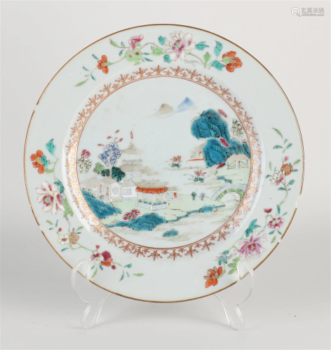 18th century Chinese Familie Verte plate, Ã˜ 23 cm.