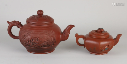 Two Chinese Yixing teapots