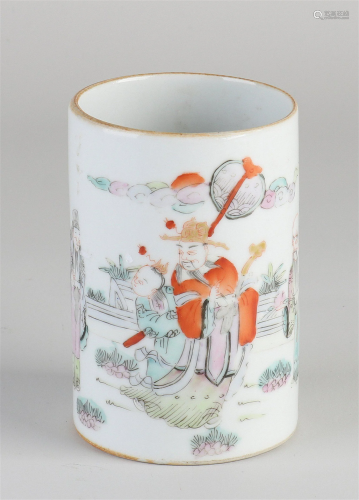 Chinese brush vase, H 10.3 x Ã˜ 6.7 cm.