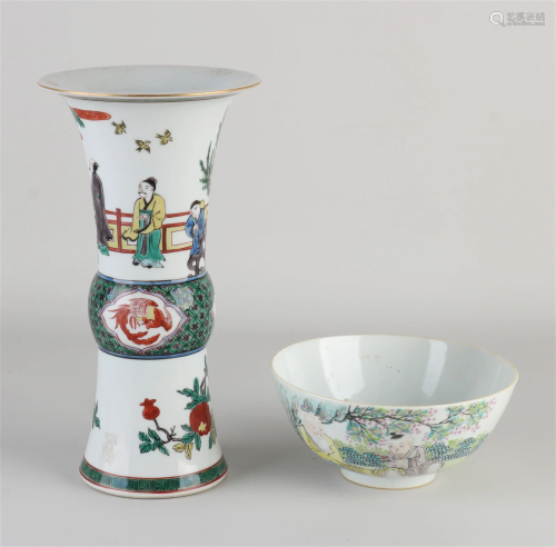 Chinese bowl + vase