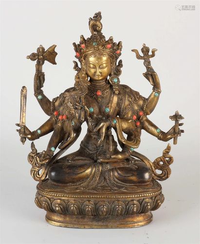 Antique bronze Buddha, H 22.5 cm.